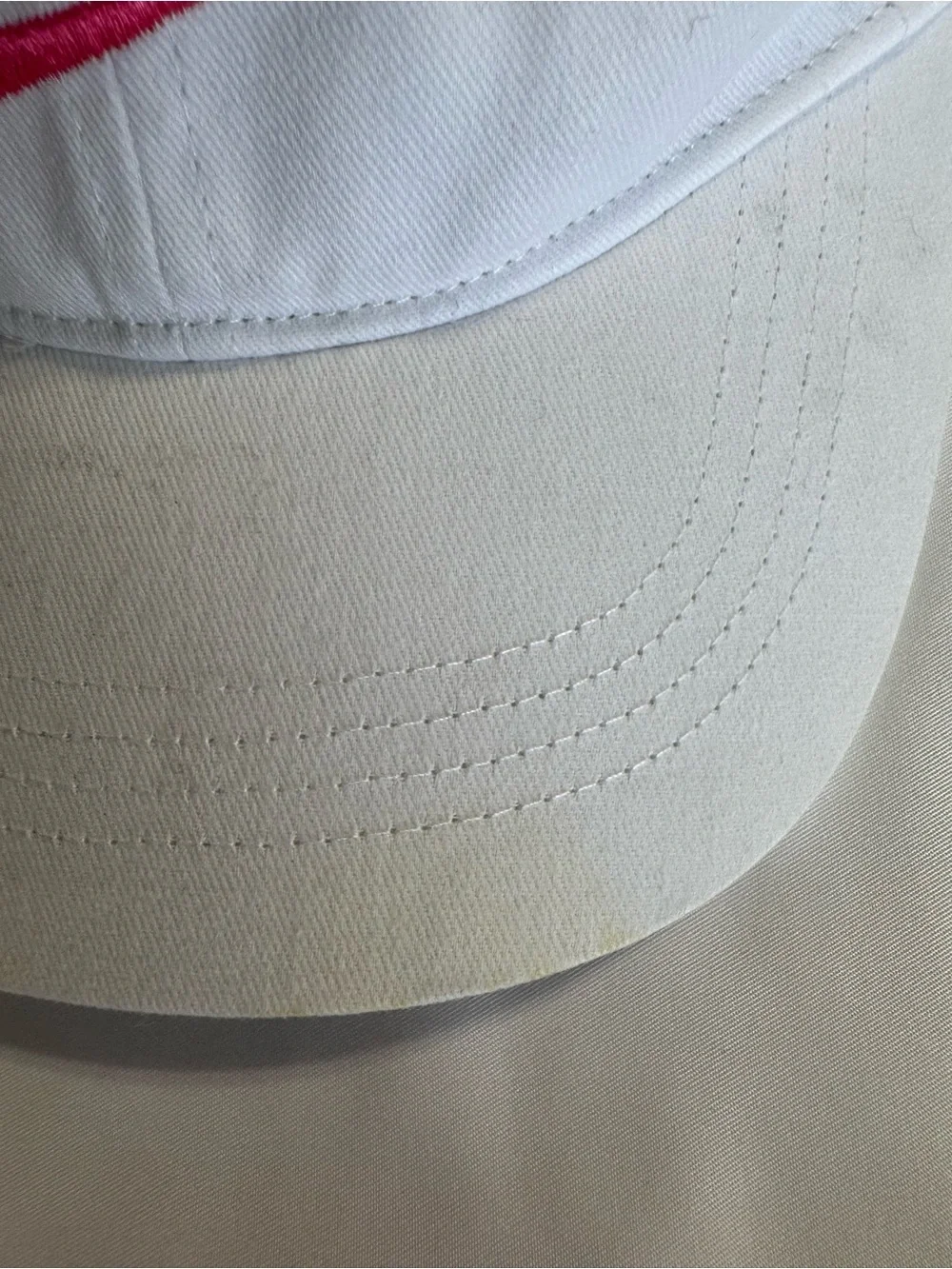 Nike White Baseball Cap with Pink Logo